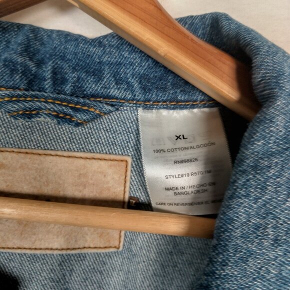 WVU Mountaineers Football Jean Jacket Men XL West Virginia University Upcycled - Picture 8 of 16